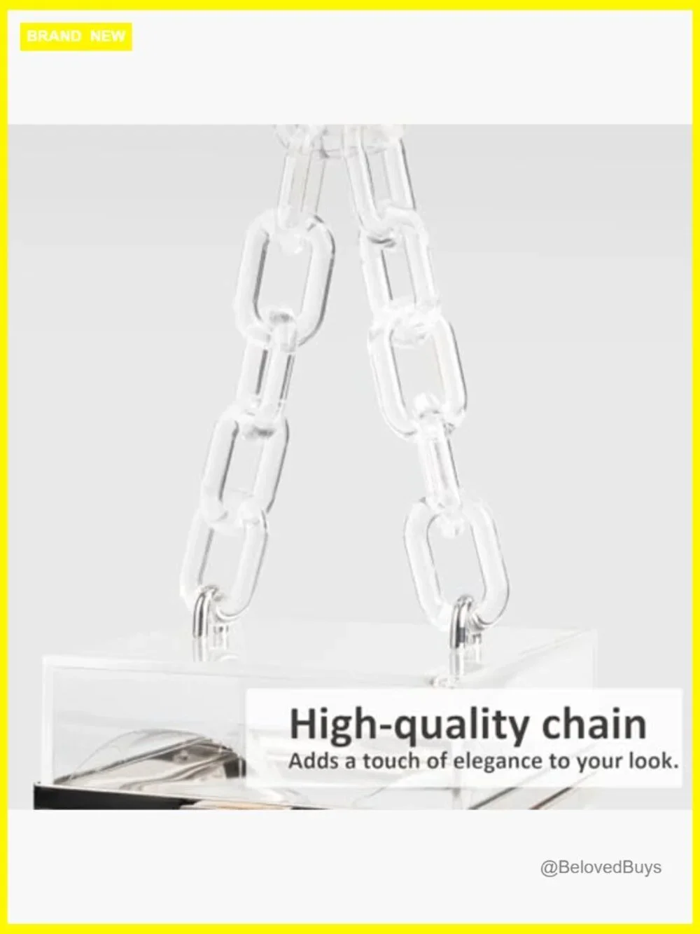 Clear Acrylic Clutch Bag Transparent Crossbody Evening Chain Strap